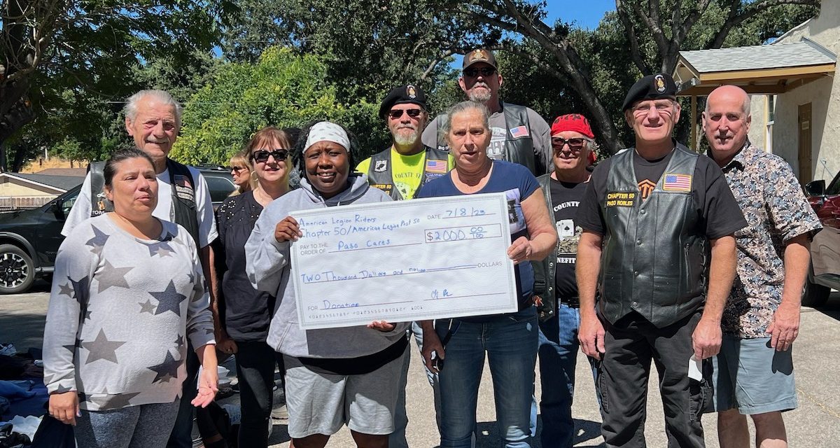 American Legion Riders Chapter 50 presents donation to Paso Cares