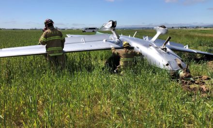 Fire and Emergency Services respond to crashed aircraft