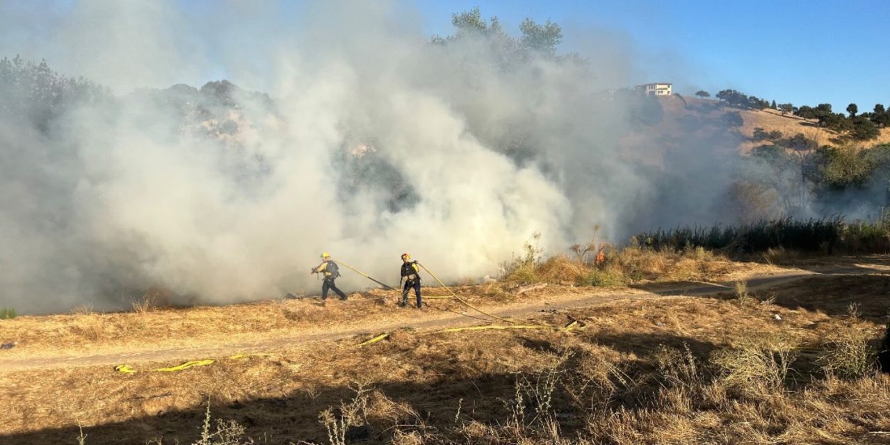 Vegetation fire contained in Salinas Riverbed