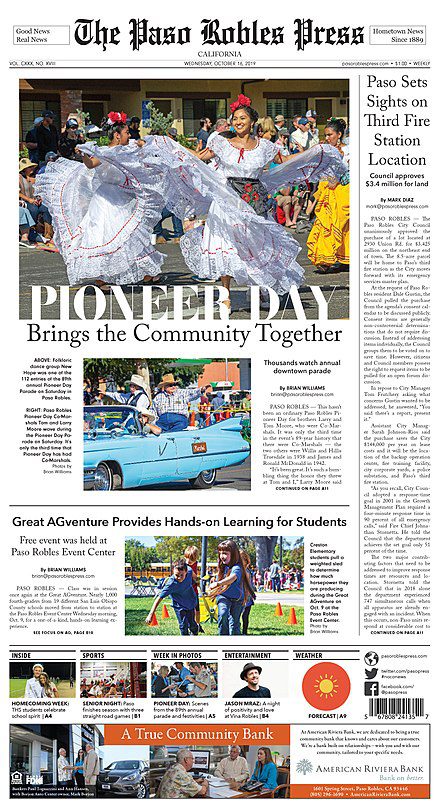 440px The Paso Robles Press Front Page 1