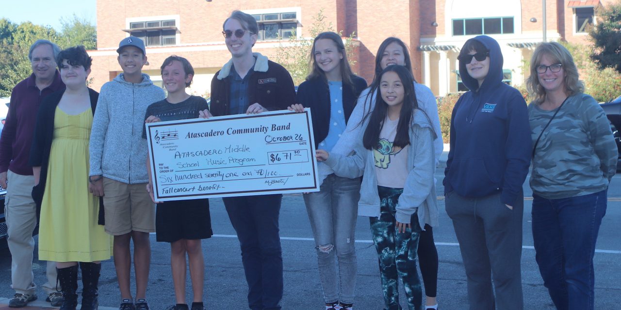 Atascadero Community Band Presents Donation to Middle School