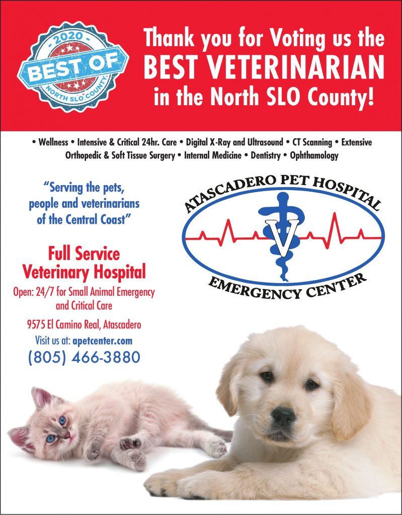 Best Veterinarian or Pet Hospital of North SLO County 2020