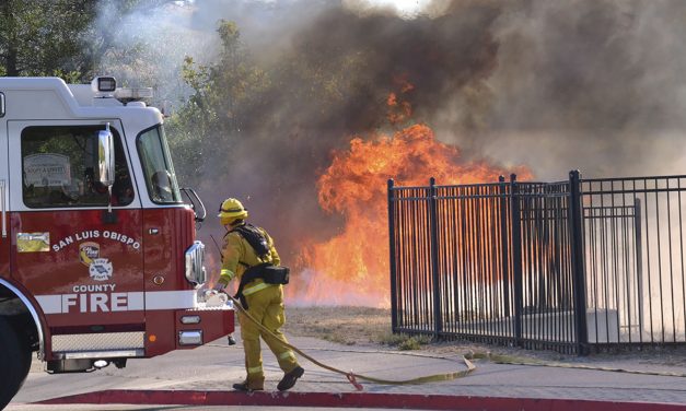 10-Acre Grass Fire Threatens Homes Along Navajo Ave.