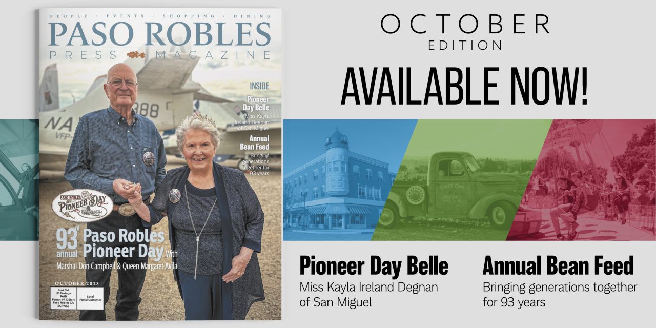 October Issue of Paso Robles Press Magazine in Your Mailbox this Thursday