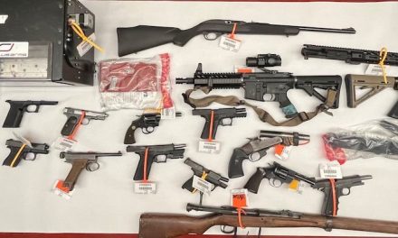 Convicted felon arrested with cache of firearms and explosive device