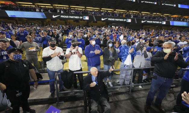 Local Veteran Henry Barba Honored At Dodger Game