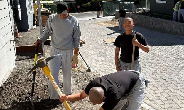 Grizzly Youth Academy volunteers for Habitat for Humanity SLO County Vine Street Homes Project