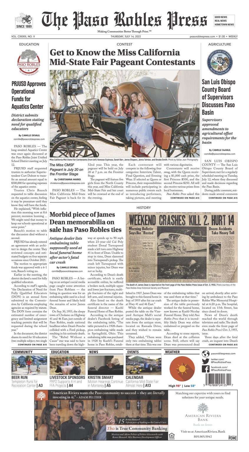 Paso Robles Press • Top Ranked Paso Robles News Since 1889