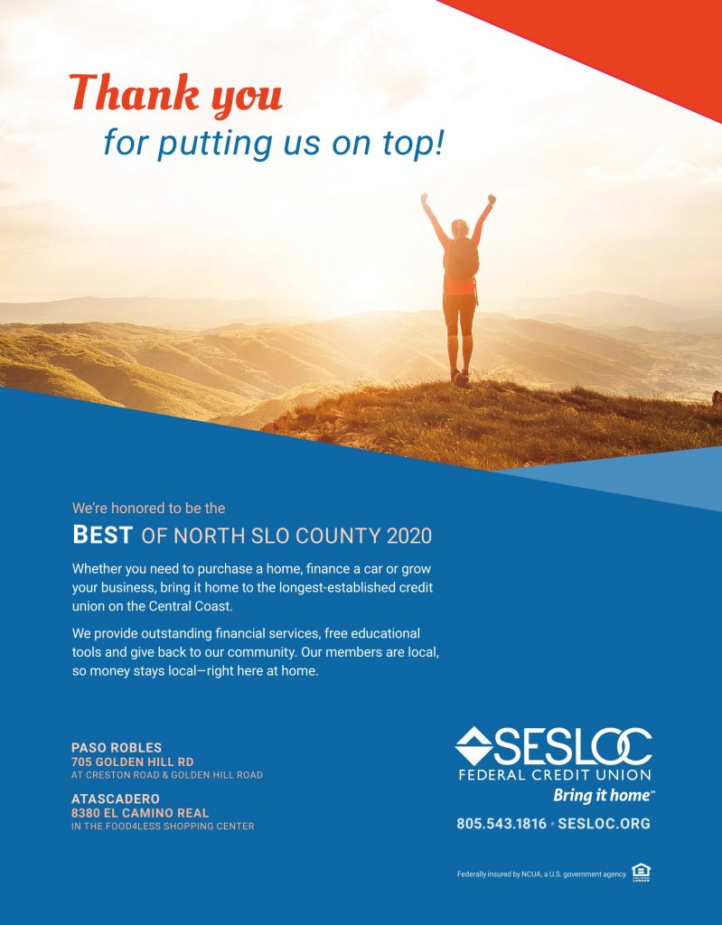 Best Bank of North SLO County 2020