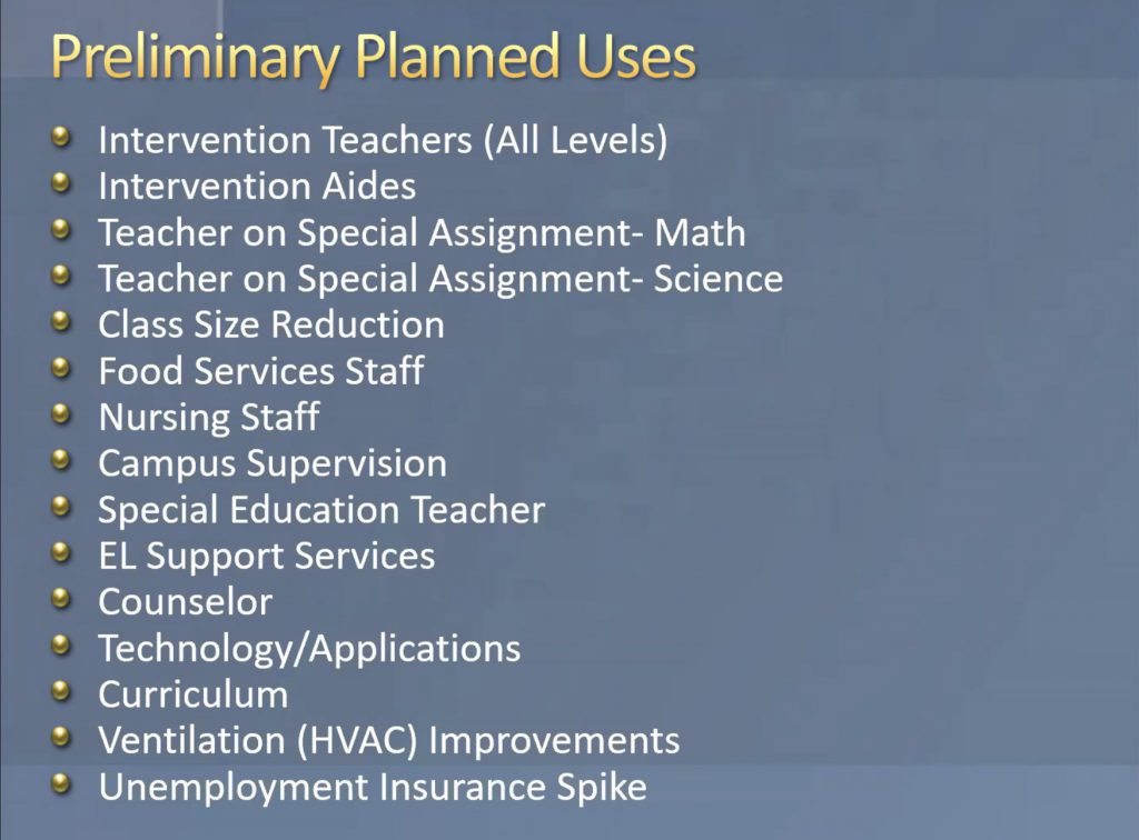 TUSD Funds Usage Plan