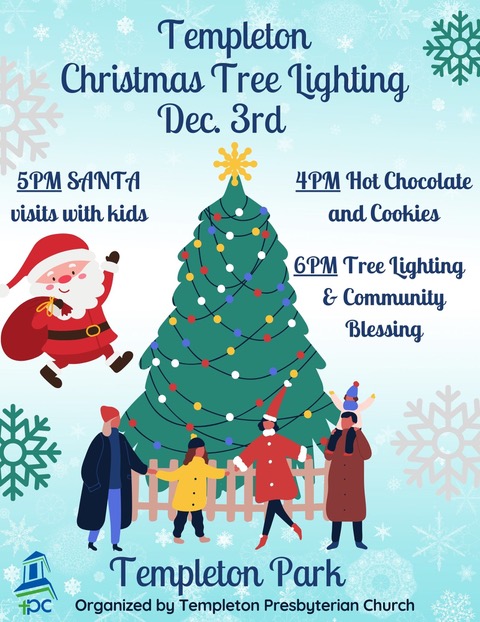 Templeton Christmas Tree Lighting Dec 3 2023