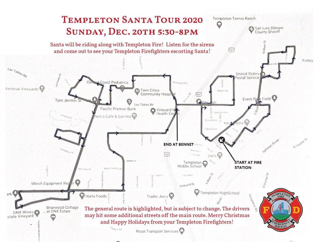 Templeton Santa Route