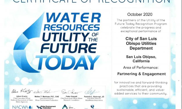 City of San Luis Obispo’s Utilities Department Recognized as ‘Utility of the Future Today’