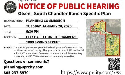 Notice of Hearing: OLSEN – SOUTH CHANDLER RANCH SPECIFIC PLAN